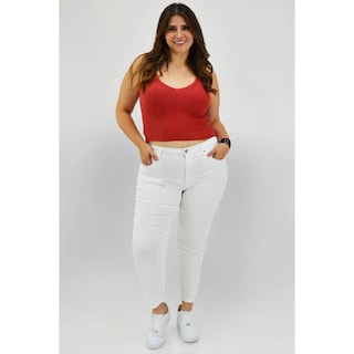 Foto 6 | Jeans Skinny Con Strech Balam /tallas Extras, 6349 (blanco) Blanco