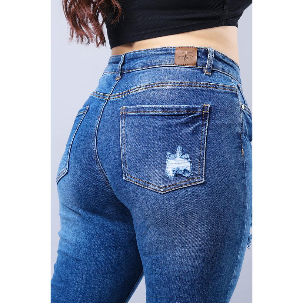 Foto 4 pulgar | Jeans Skinny Con Strech /tallas Extras, 1061 (mezclilla Medio) Azul