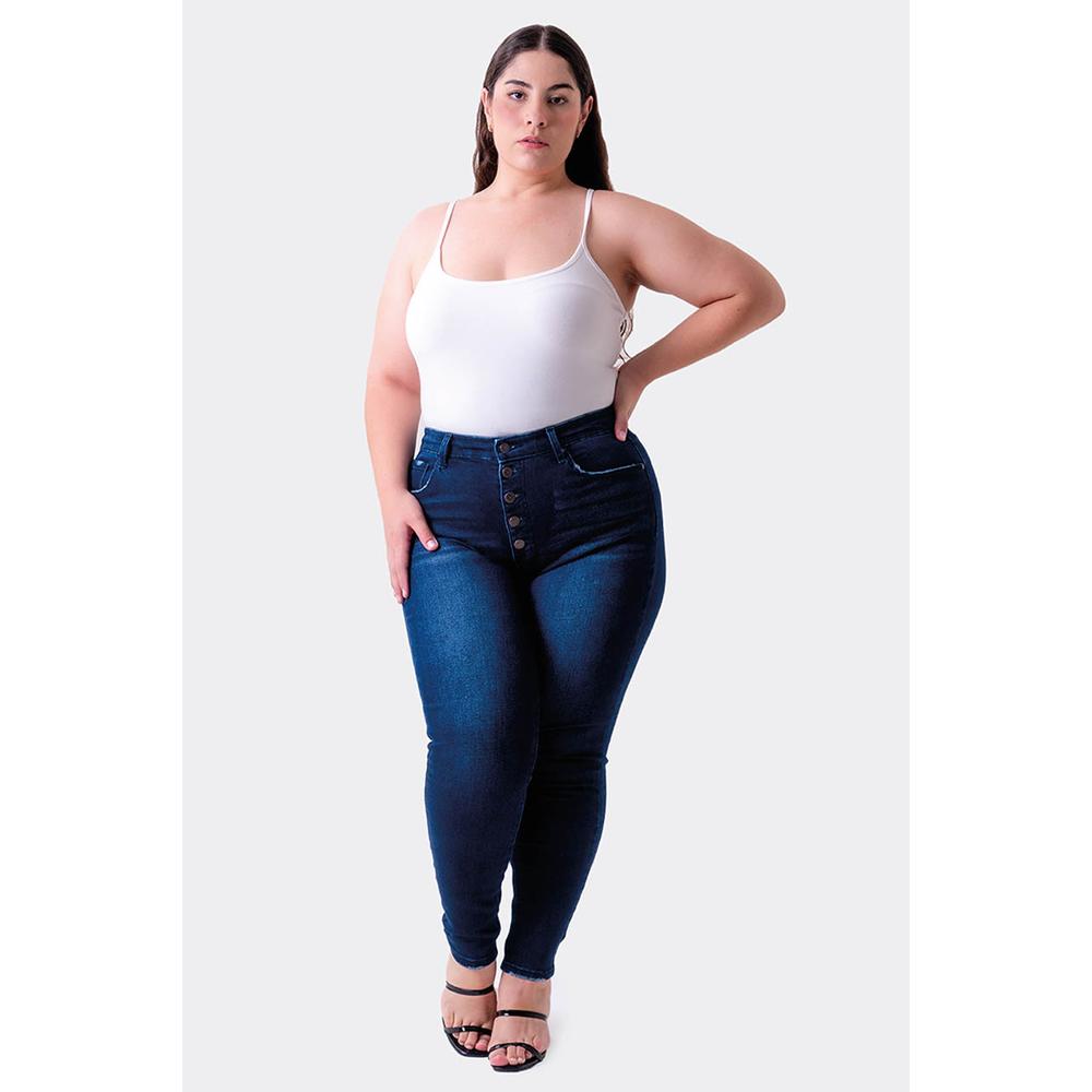 Foto 2 pulgar | Jeans Skinny con Strech Balam Tallas Extras 6453 Azul Oscuro