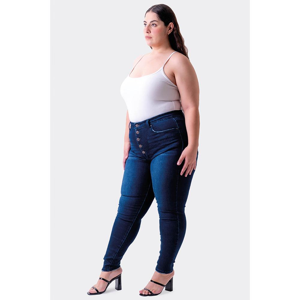 Foto 3 pulgar | Jeans Skinny con Strech Balam Tallas Extras 6453 Azul Oscuro