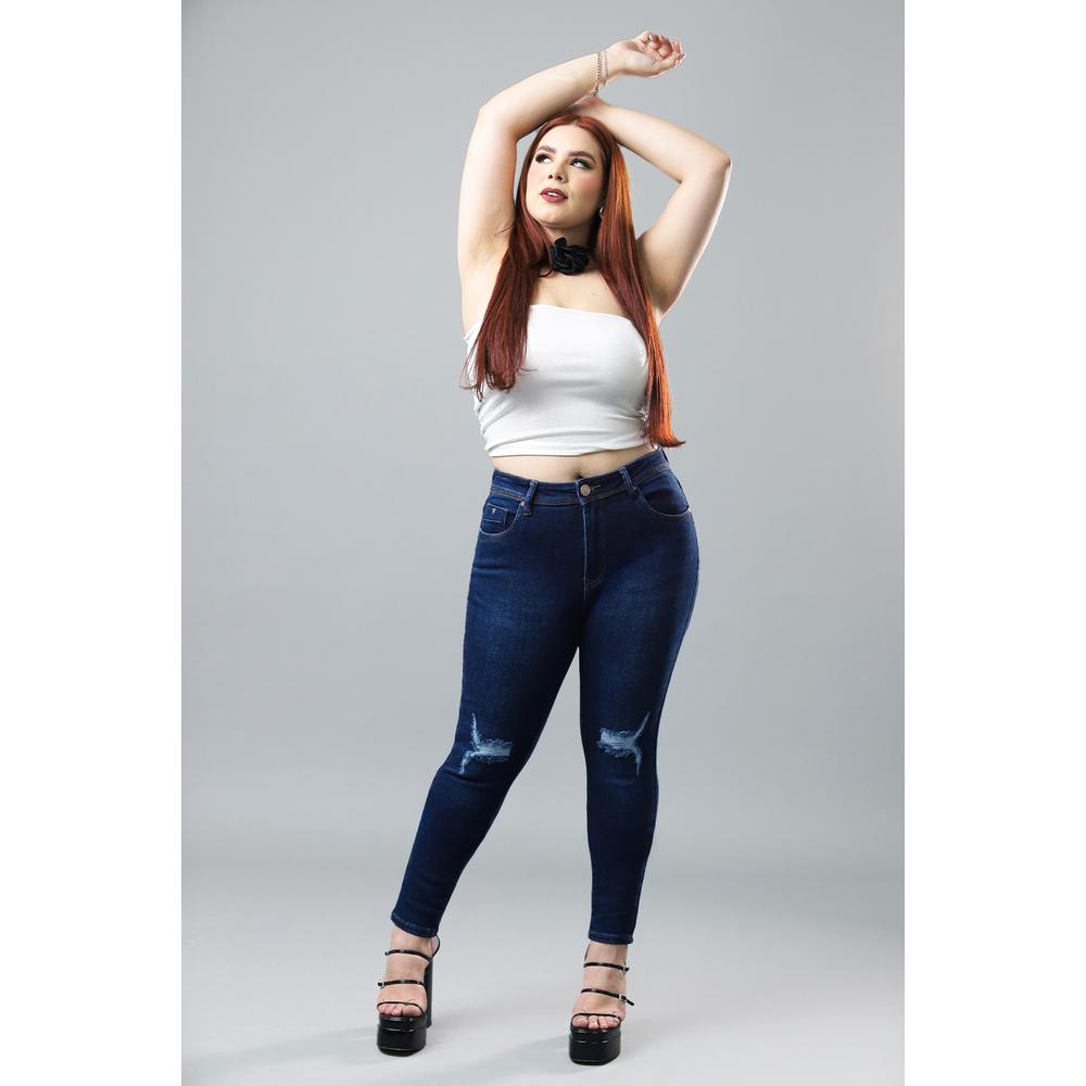 Jeans Skinny Con Strech / Tallas Extras, 1277 (dark) Azul Oscuro