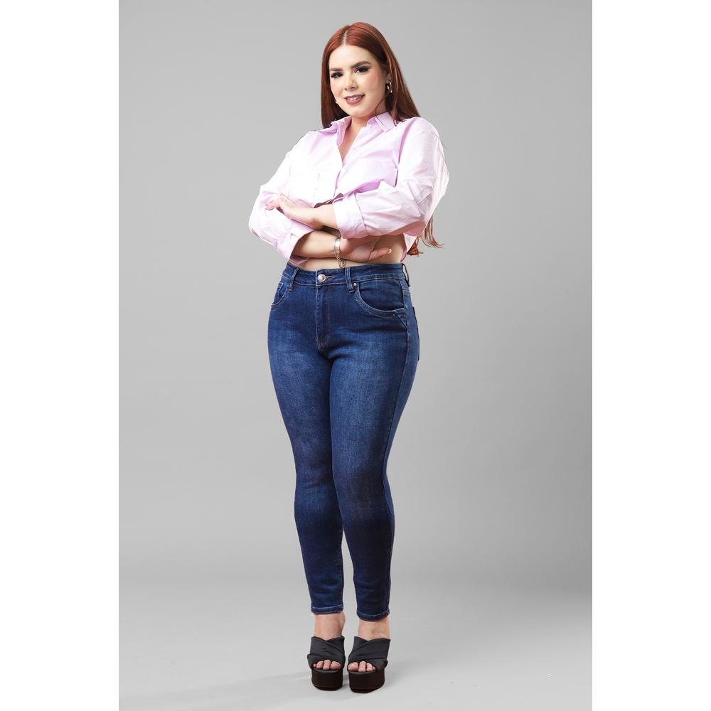 Foto 1 | Jeans Skinny Con Strech / Tallas Extras, 1268 (dark) Azul Oscuro