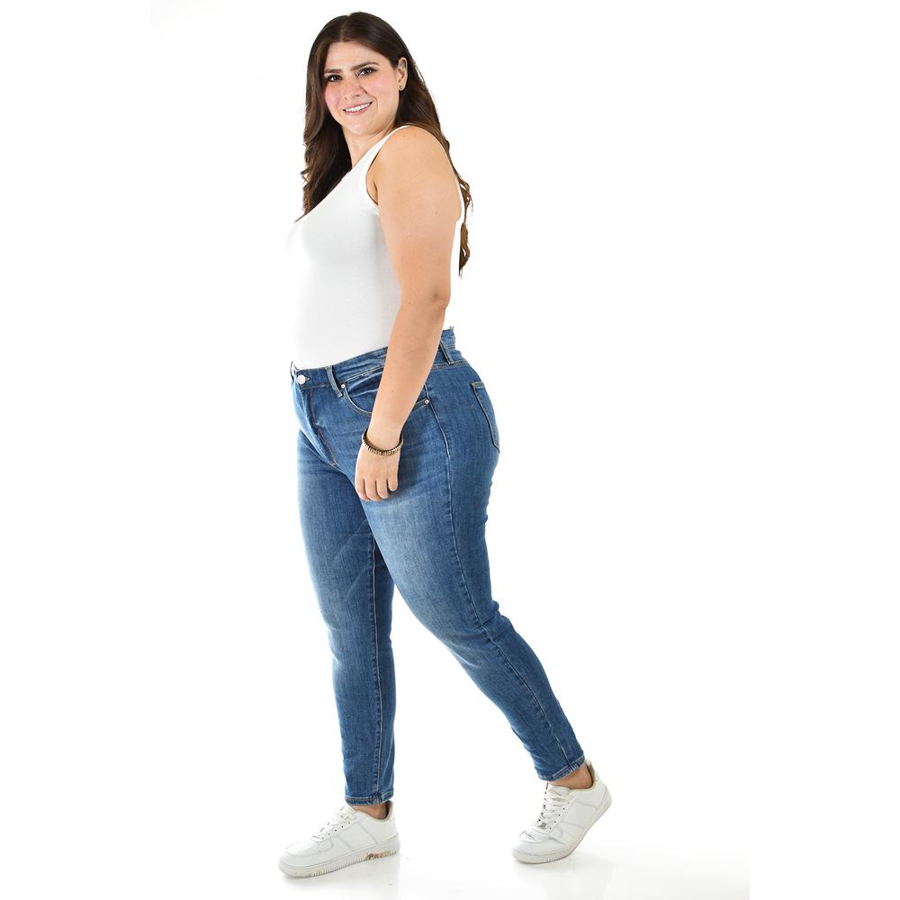 Foto 3 pulgar | Jeans Skinny con Strech Azul para Mujer
