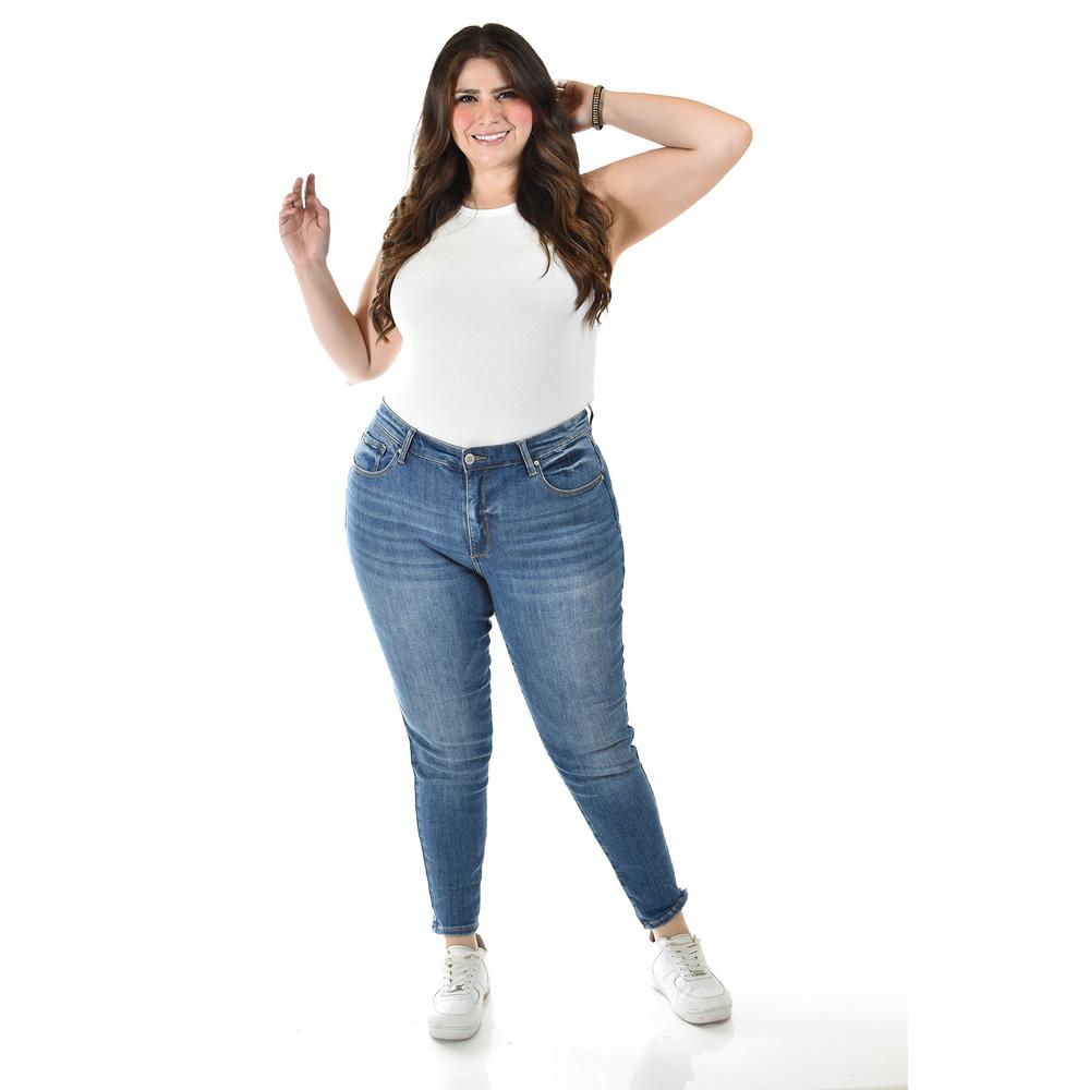 Foto 7 pulgar | Jeans Skinny con Strech Azul para Mujer