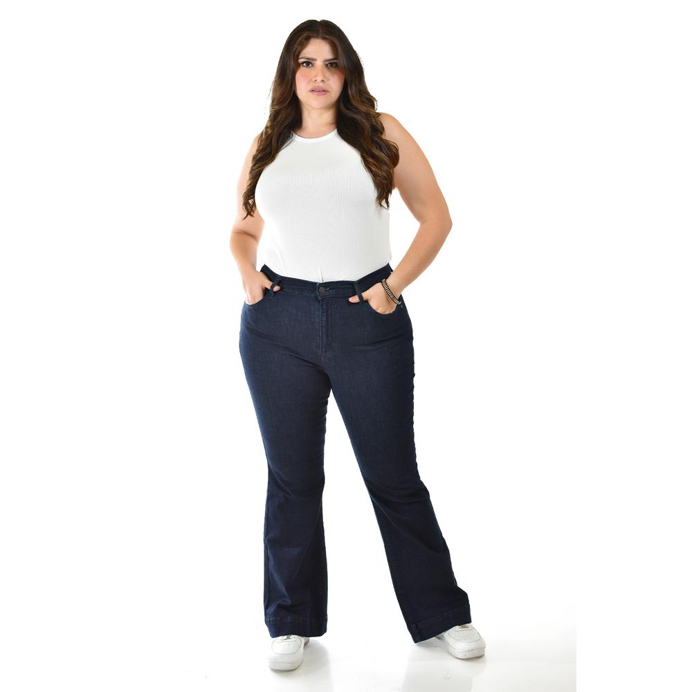Foto 7 pulgar | Jeans Acampanado Azul Oscuro para Mujer