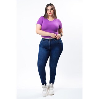 Foto 1 | Jeans Skinny Con Strech /tallas Extras, 1108 (azul Dark) Azul Oscuro