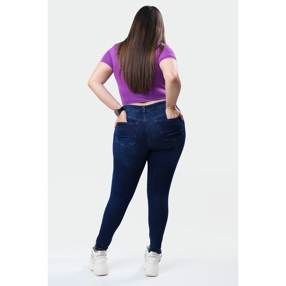 Foto 3 pulgar | Jeans Skinny Con Strech /tallas Extras, 1108 (azul Dark) Azul Oscuro