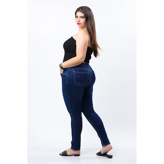 Foto 2 | Jeans Skinny Con Strech /tallas Extras, 1104 (azul Dark) Azul Oscuro