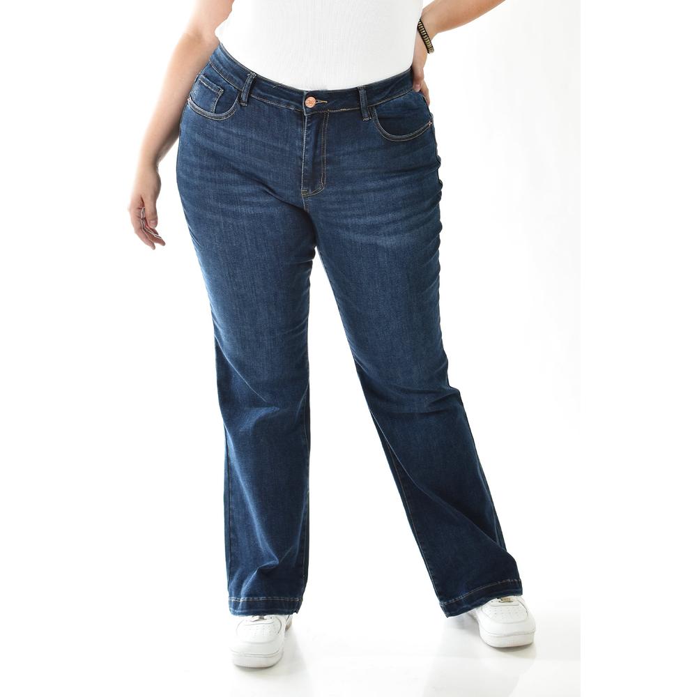 Foto 1 | Jeans Acampanado /tallas Extras, 289 (azul Dark) Azul Oscuro