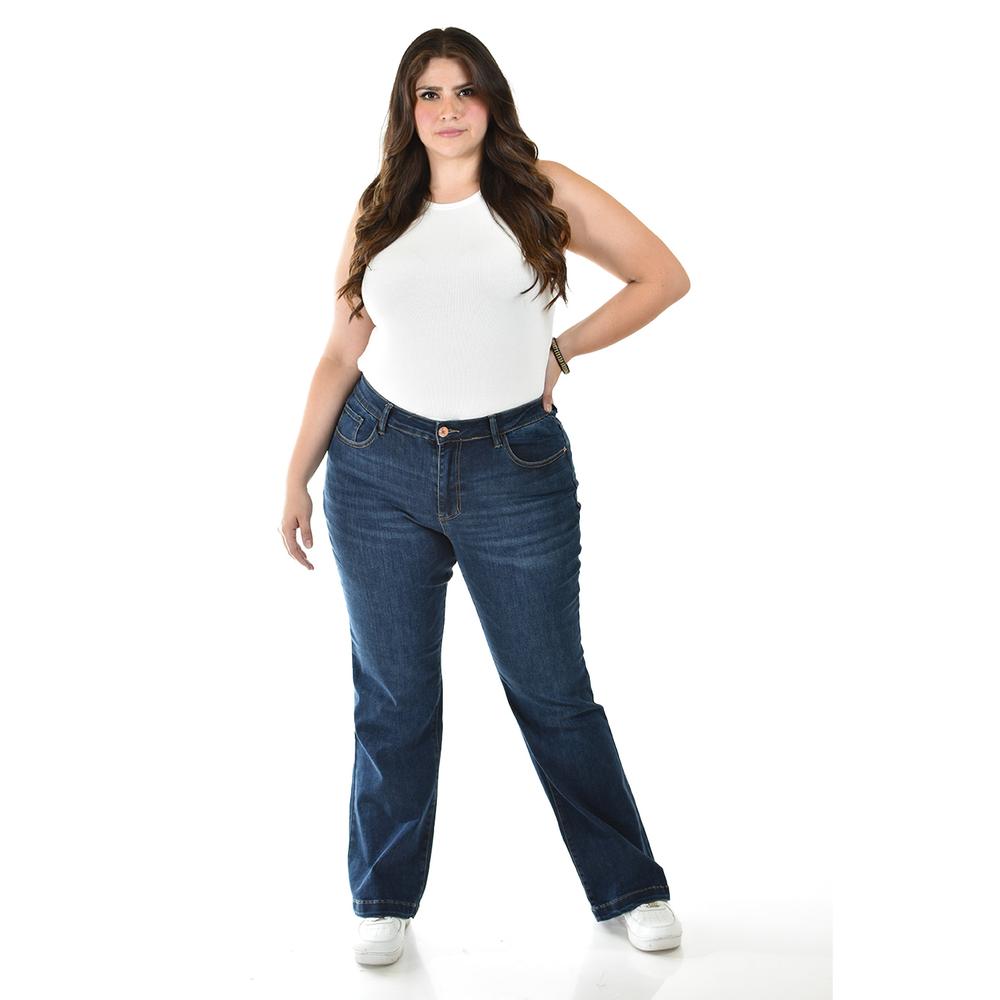Foto 6 | Jeans Acampanado /tallas Extras, 289 (azul Dark) Azul Oscuro
