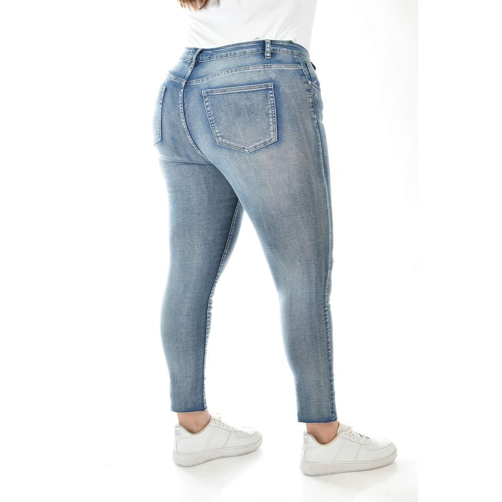 Foto 4 pulgar | Jeans Skinny Deslavado /tallas Extras, 200 (azul Claro) Azul
