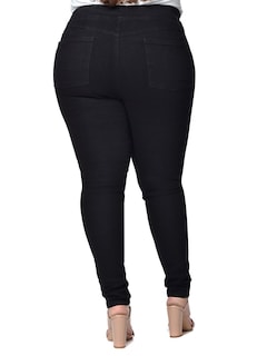 Foto 2 | Pantalón Skinny Pull On Mujer Curvy Negro 022608