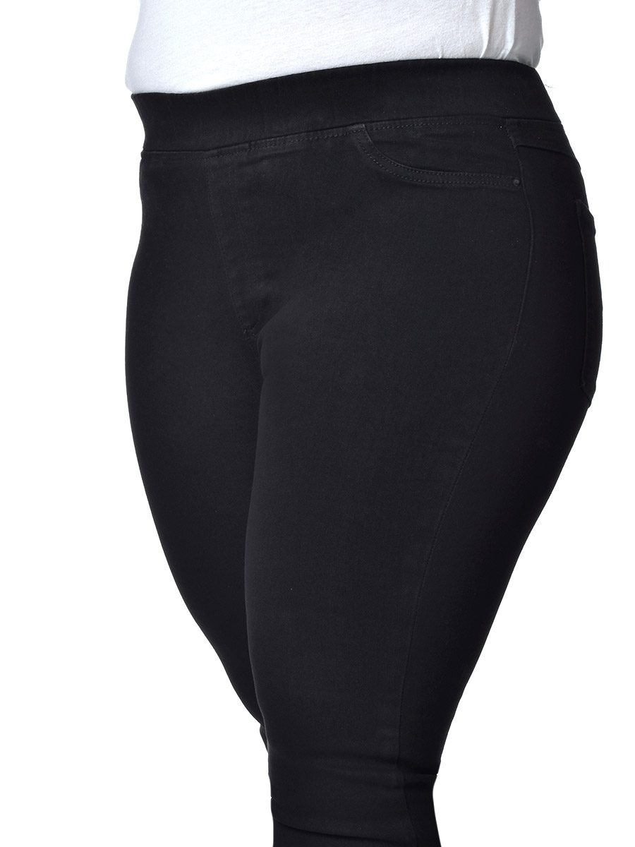 Foto 4 pulgar | Pantalón Skinny Pull On Mujer Curvy Negro 022608