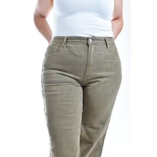 Foto 4 | Jeans Wide Leg Con Textura /juvenil, 6512 (verde Militar) Verde