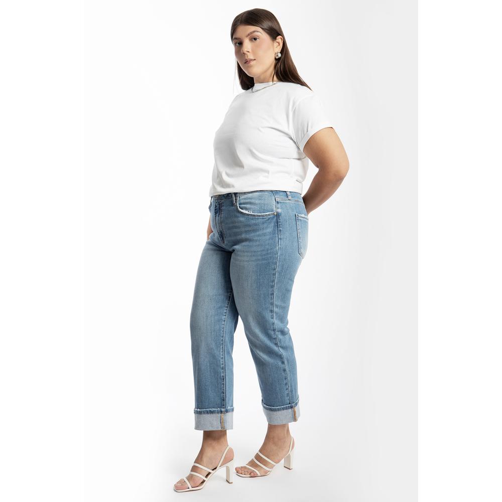 Foto 2 | Jeans Estilo Boyfriend Tallas Extras, 6864 (mezclilla Tono Claro) Azul