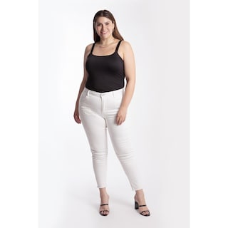 Foto 1 | Jeans Skinny Con Rasgaduras Tallas Extras, 6474 (blanco) Blanco