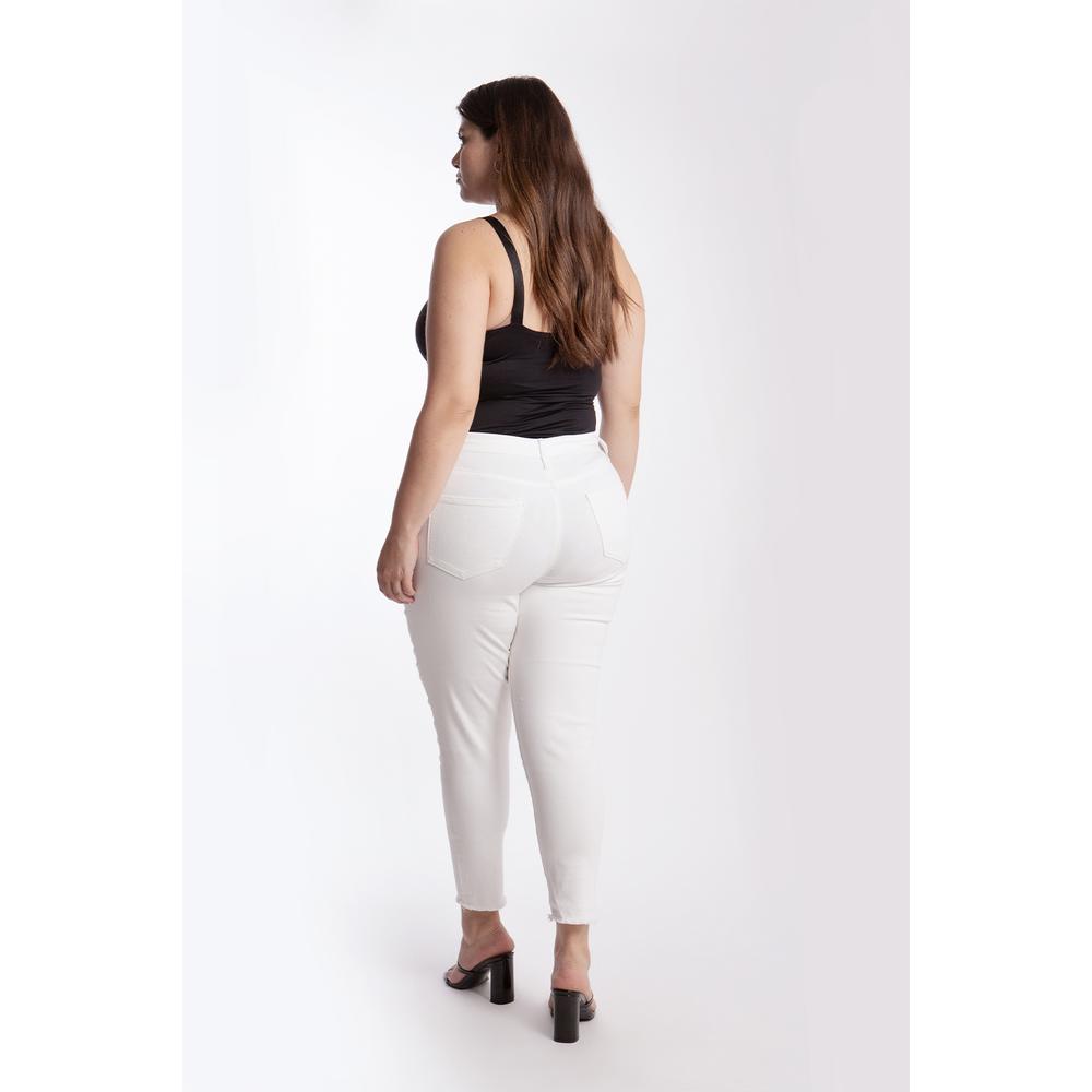 Foto 4 pulgar | Jeans Skinny Con Rasgaduras Tallas Extras, 6474 (blanco) Blanco