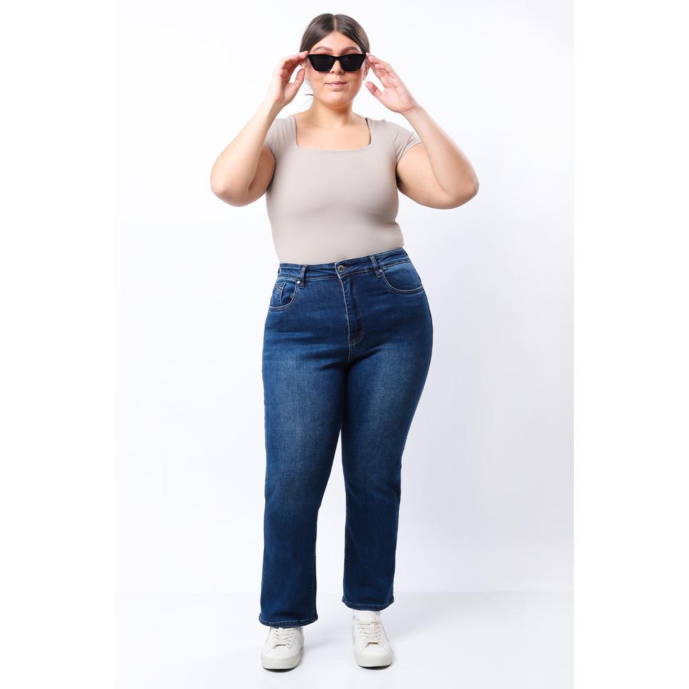 Foto 1 | Jeans Recto Con Strech Tallas Extras, 1634 (azul Dark) Azul Oscuro