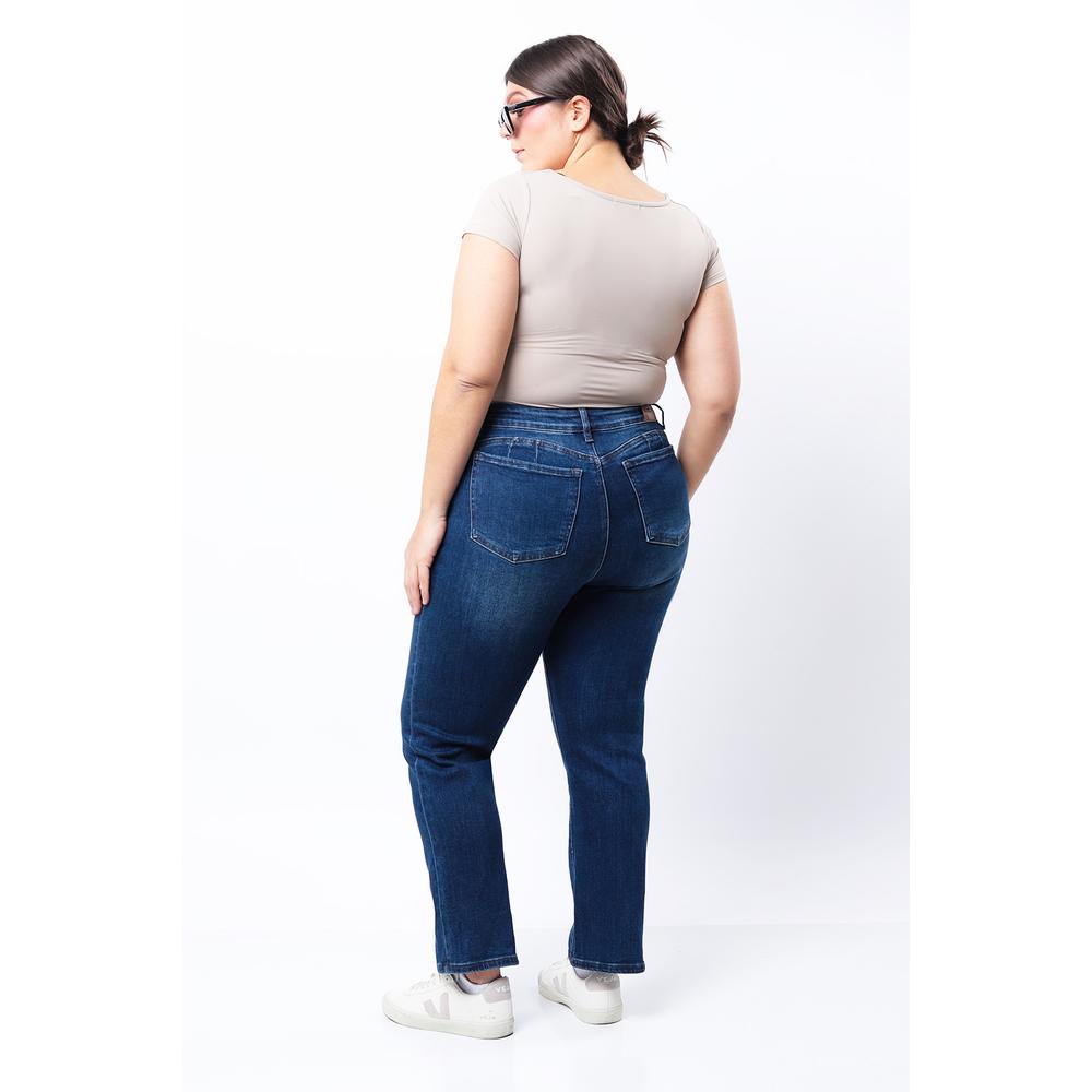 Foto 2 | Jeans Recto Con Strech Tallas Extras, 1634 (azul Dark) Azul Oscuro
