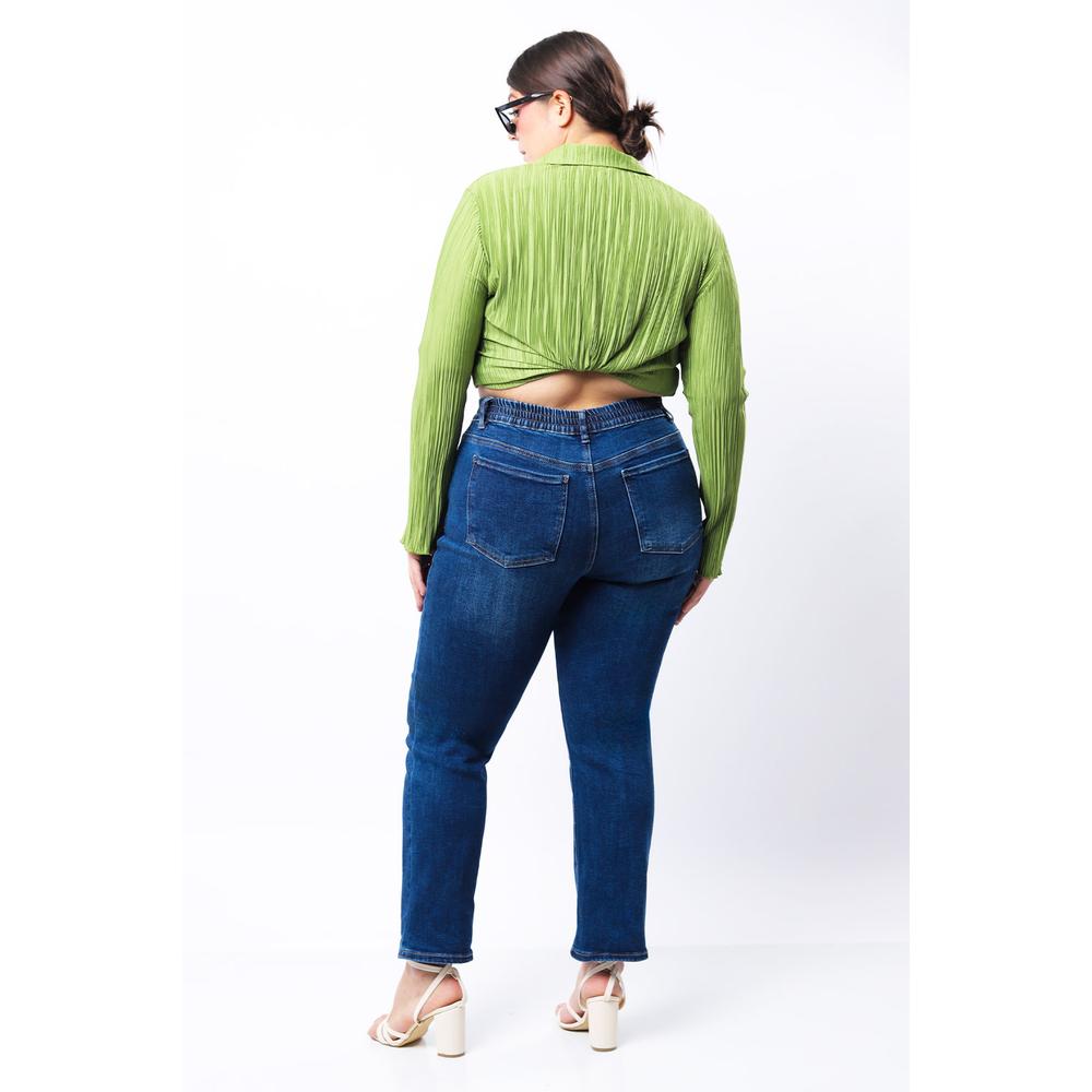 Foto 2 | Jeans Recto Con Strech Tallas Extras, 1637 (azul Dark) Azul