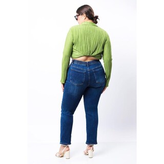 Foto 2 | Jeans Recto Con Strech Tallas Extras, 1637 (azul Dark) Azul