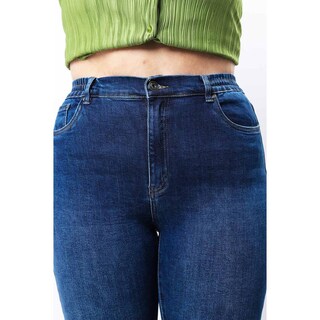 Foto 4 | Jeans Recto Con Strech Tallas Extras, 1637 (azul Dark) Azul