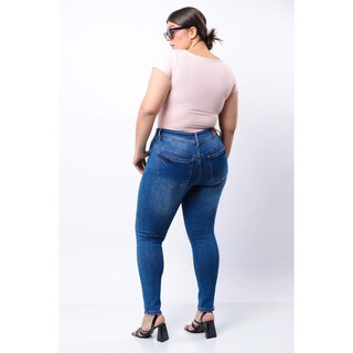 Foto 2 | Jeans Skinny Con Strech Tallas Extras, 1631 (azul Medio) Azul