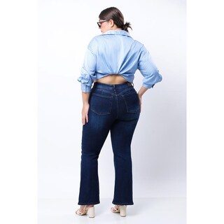 Foto 2 | Jeans Acampanado Tallas Extras, 1638 (azul Dark) Azul Oscuro