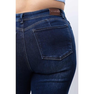 Foto 3 | Jeans Acampanado Tallas Extras, 1638 (azul Dark) Azul Oscuro