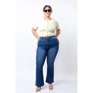 Foto 1 | Jeans Acampanado Tallas Extras, 1639 (azul Medio) Azul