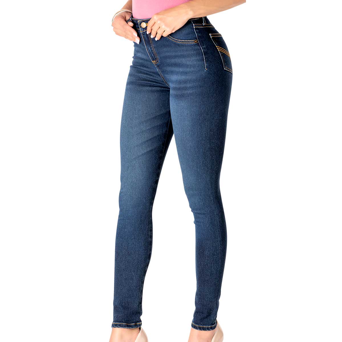 Felker Jeans Para Mujer Azul, Corte Super Skinny, Cintura Media