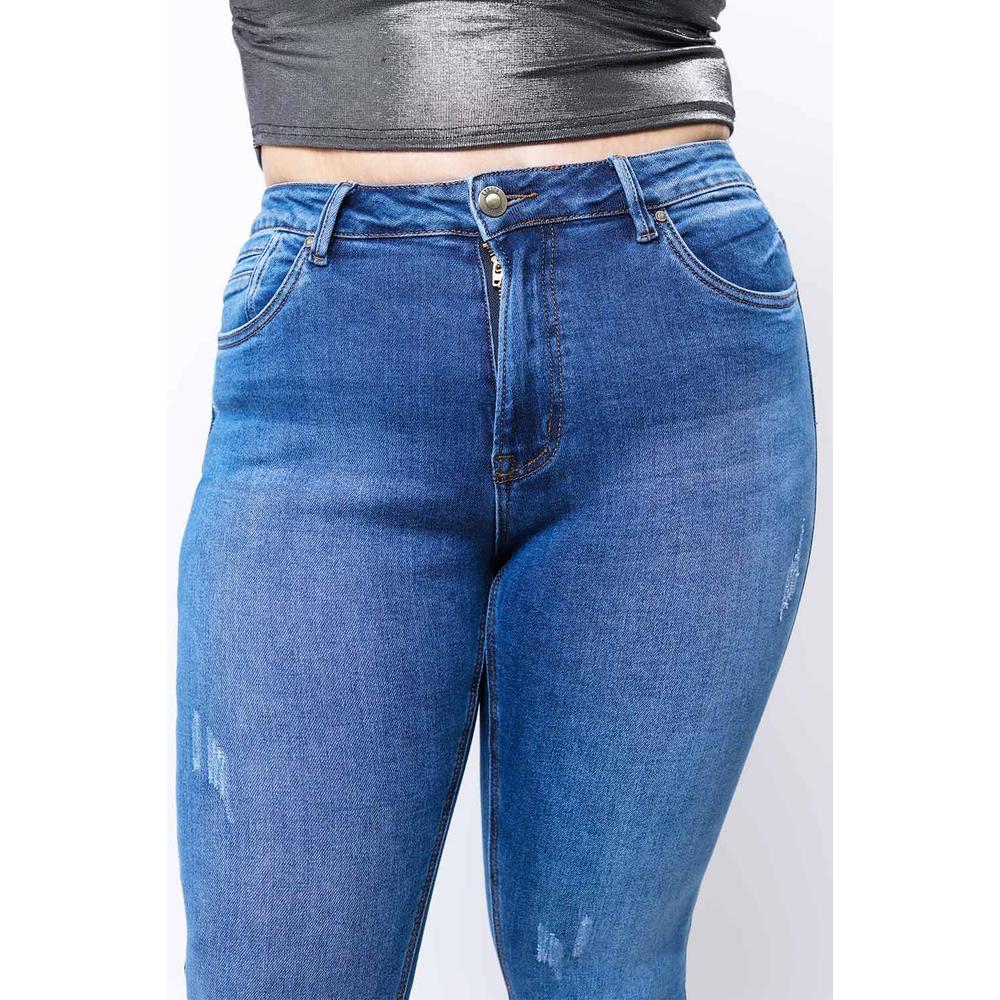 Foto 5 pulgar | Jeans Skinny Con Strech Tallas Extras, 3921 (azul Medio) Azul