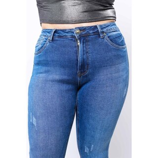 Foto 4 | Jeans Skinny Con Strech Tallas Extras, 3921 (azul Medio) Azul