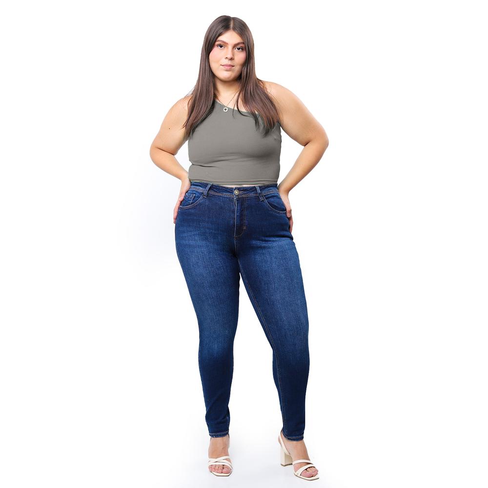 Jeans Skinny Con Strech Tallas Extras, 3920 (azul Oscuro) Multicolor