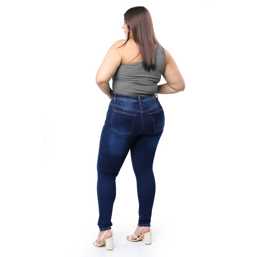 Foto 3 pulgar | Jeans Skinny Con Strech Tallas Extras, 3920 (azul Oscuro) Multicolor