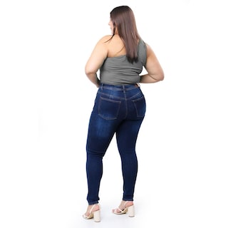 Foto 2 | Jeans Skinny Con Strech Tallas Extras, 3920 (azul Oscuro) Multicolor