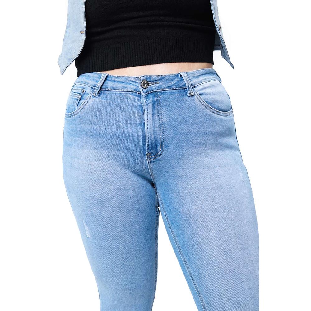 Foto 4 pulgar | Jeans Skinny Con Strech Tallas Extras, 3919 (azul Claro) Azul Cielo