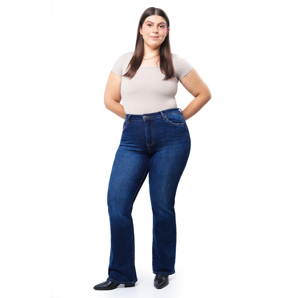 Foto 2 pulgar | Jeans Bootcut Con Strech Roman Fashion, 3730 (azul Oscuro) Multicolor