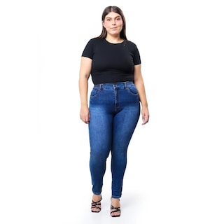 Foto 1 | Jeans Skinny Con Strech Tallas Extras, 3918 (azul Medio) Multicolor