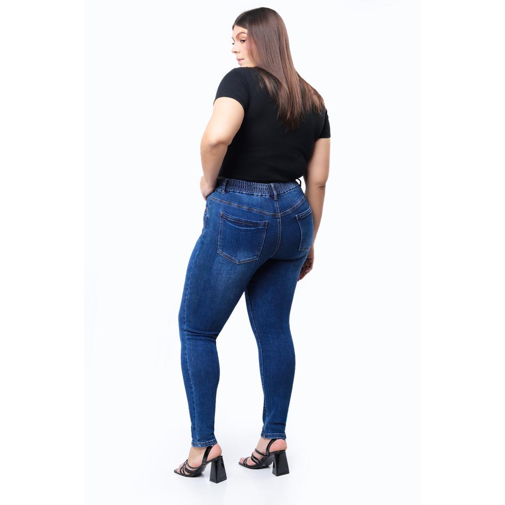 Foto 3 pulgar | Jeans Skinny Con Strech Tallas Extras, 3918 (azul Medio) Multicolor