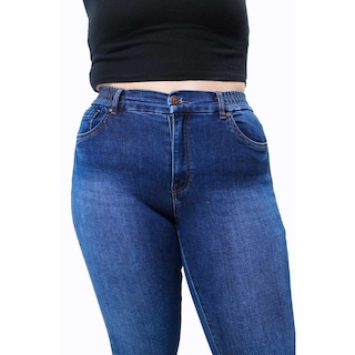 Foto 3 | Jeans Skinny Con Strech Tallas Extras, 3918 (azul Medio) Multicolor