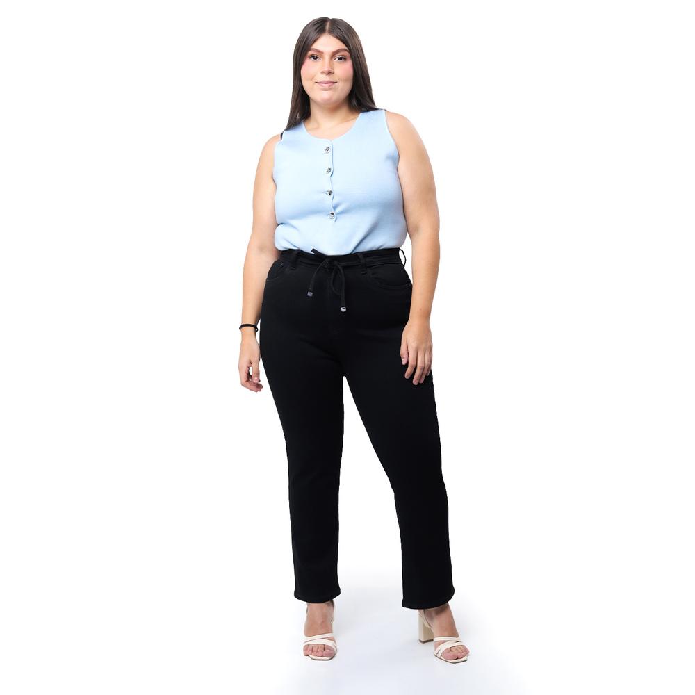 Jeans Recto Con Strech Tallas Extras, 3723 (negro) Negro
