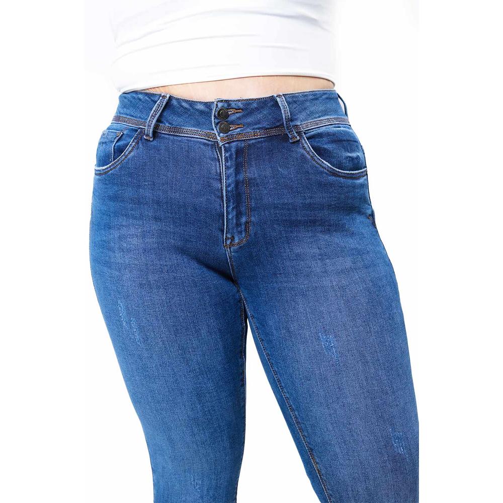 Foto 4 pulgar | Jeans Skinny Con Strech Tallas Extras, 3917 (azul Medio) Azul