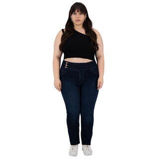 Foto 3 | Pantalón Britos Jeans Mujer Curvy Skinny Azul 501645
