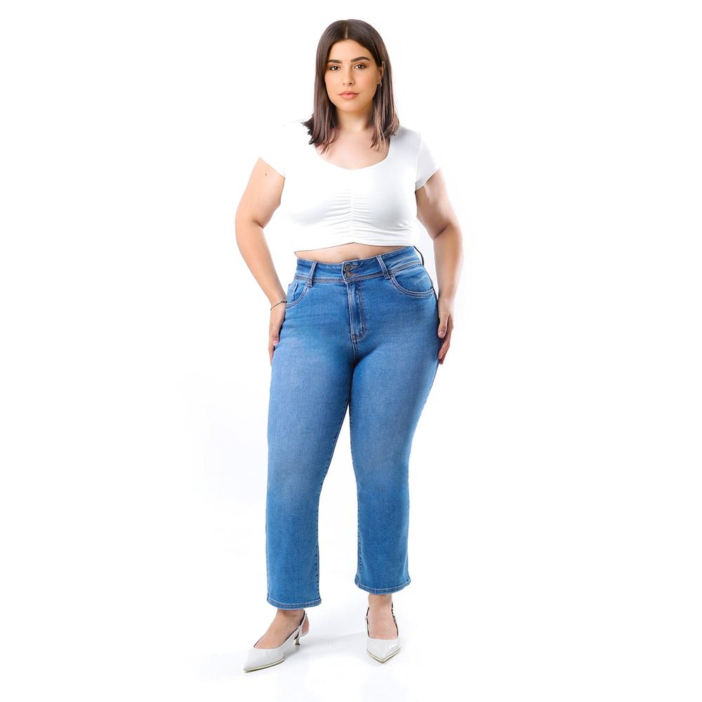 Foto 2 pulgar | Jeans Recto Con Strech /tallas Extras, 3724 (azul Medio) Azul