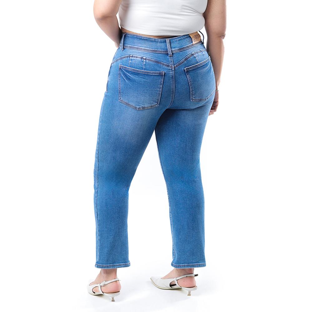 Foto 4 pulgar | Jeans Recto Con Strech /tallas Extras, 3724 (azul Medio) Azul