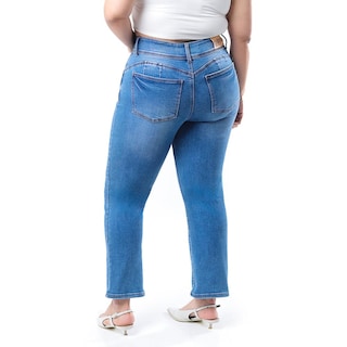Foto 3 | Jeans Recto Con Strech /tallas Extras, 3724 (azul Medio) Azul