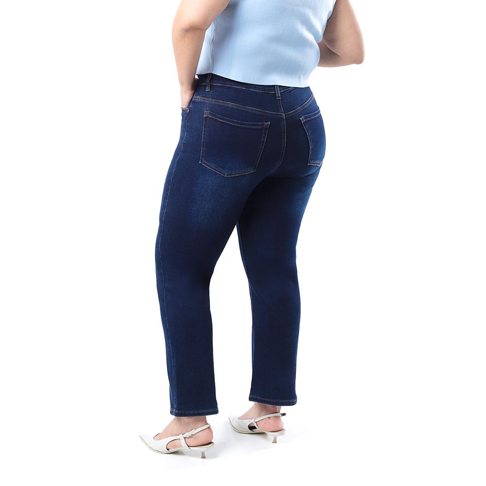 Foto 2 | Jeans Recto Con Rasgaduras /tallas Extras, 3721 (azul Dark) Azul Oscuro