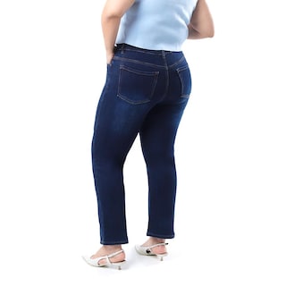 Foto 2 | Jeans Recto Con Rasgaduras /tallas Extras, 3721 (azul Dark) Azul Oscuro