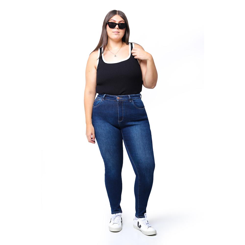 Foto 1 | Jeans Skinny Con Strech /tallas Extras, 1632 (azul Dark) Azul Oscuro
